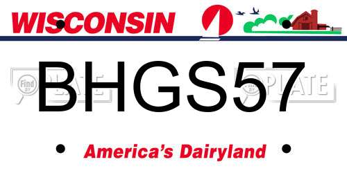 BHGS57 Wisconsin License Plate