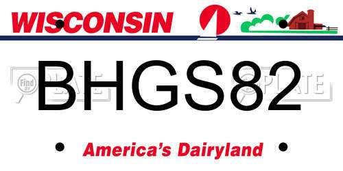 BHGS82 Wisconsin License Plate
