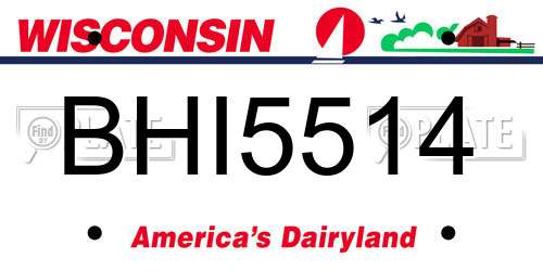 BHI5514 Wisconsin License Plate