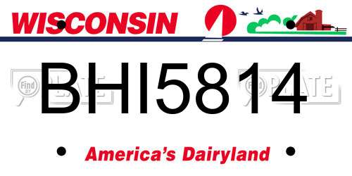 BHI5814 Wisconsin License Plate