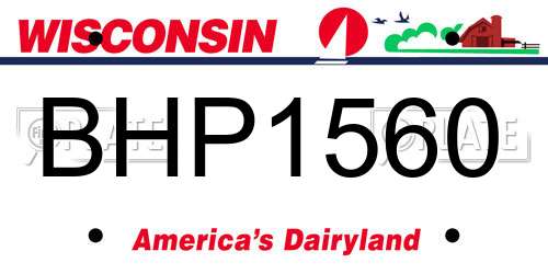 BHP1560 Wisconsin License Plate