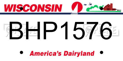 BHP1576 Wisconsin License Plate
