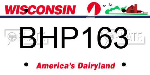 BHP163 Wisconsin License Plate