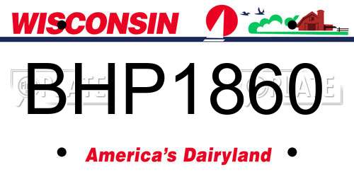 BHP1860 Wisconsin License Plate