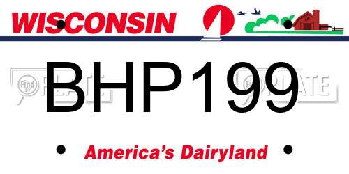 BHP199 Wisconsin License Plate