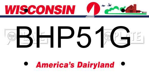 BHP51G Wisconsin License Plate