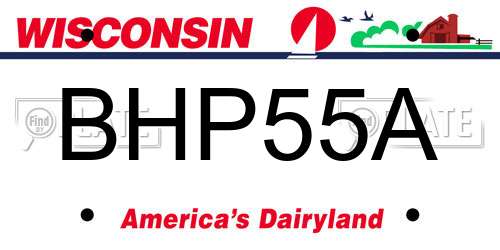 BHP55A Wisconsin License Plate