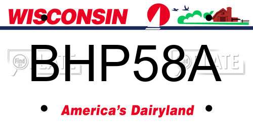 BHP58A Wisconsin License Plate
