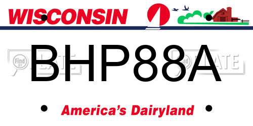 BHP88A Wisconsin License Plate