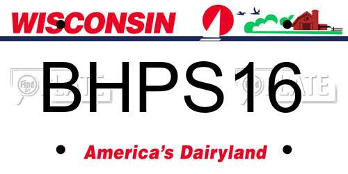 BHPS16 Wisconsin License Plate