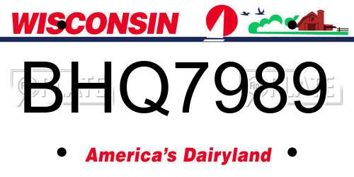 BHQ7989 Wisconsin License Plate
