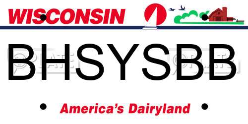 BHSYSBB Wisconsin License Plate