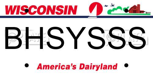 BHSYSSS Wisconsin License Plate