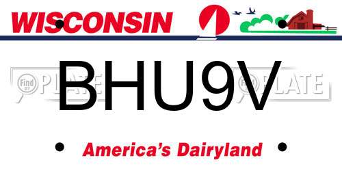BHU9V Wisconsin License Plate