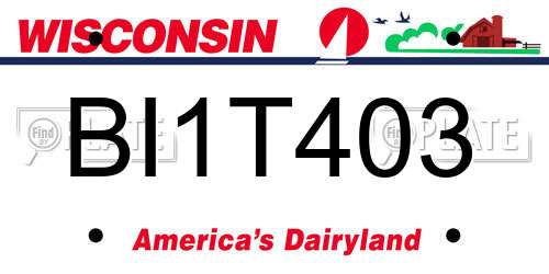 BI1T403 Wisconsin License Plate