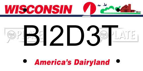 BI2D3T Wisconsin License Plate