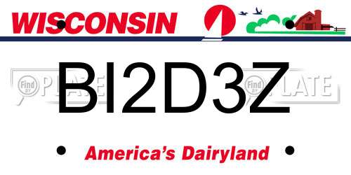 BI2D3Z Wisconsin License Plate