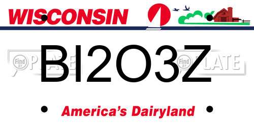 BI2O3Z Wisconsin License Plate