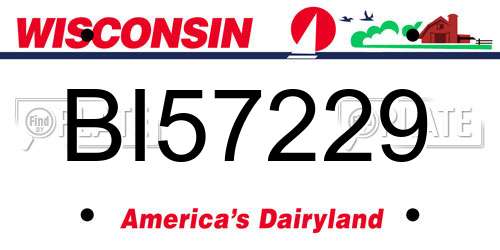 BI57229 Wisconsin License Plate