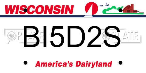BI5D2S Wisconsin License Plate