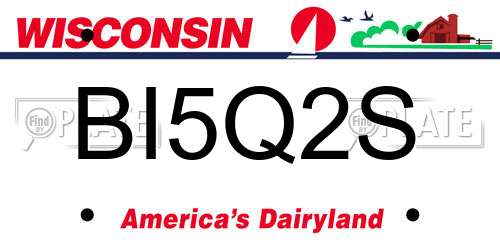 BI5Q2S Wisconsin License Plate