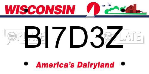 BI7D3Z Wisconsin License Plate