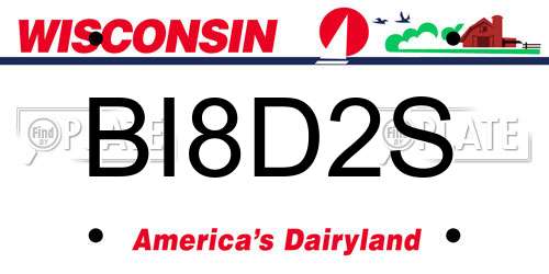 BI8D2S Wisconsin License Plate