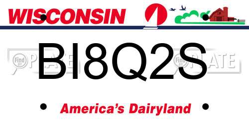 BI8Q2S Wisconsin License Plate