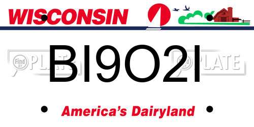 BI9O2I Wisconsin License Plate