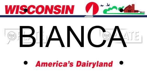 BIANCA Wisconsin License Plate
