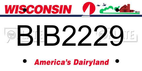 BIB2229 Wisconsin License Plate