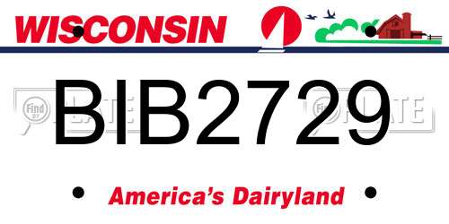 BIB2729 Wisconsin License Plate