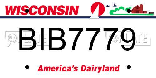 BIB7779 Wisconsin License Plate