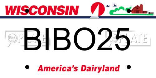BIBO25 Wisconsin License Plate