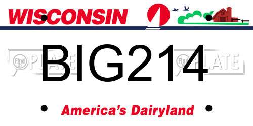 BIG214 Wisconsin License Plate
