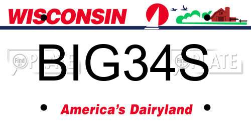 BIG34S Wisconsin License Plate