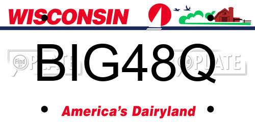 BIG48Q Wisconsin License Plate