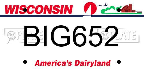 BIG652 Wisconsin License Plate