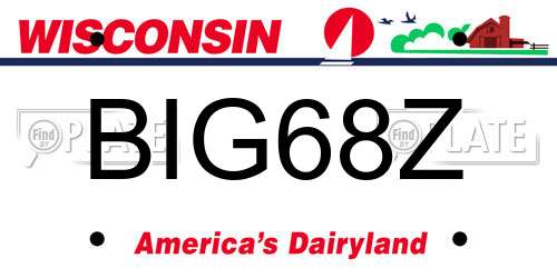 BIG68Z Wisconsin License Plate