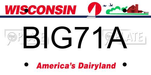 BIG71A Wisconsin License Plate