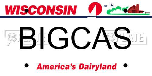 BIGCAS Wisconsin License Plate