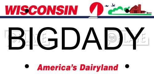 BIGDADY Wisconsin License Plate