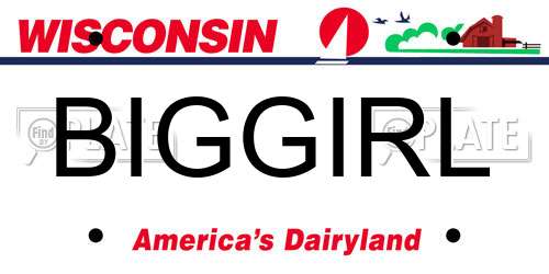 BIGGIRL Wisconsin License Plate