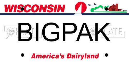 BIGPAK Wisconsin License Plate