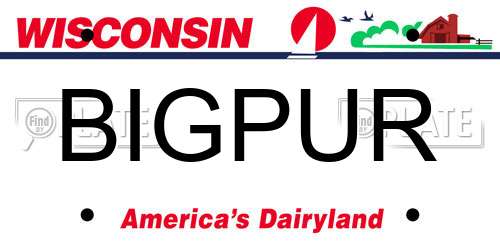 BIGPUR Wisconsin License Plate