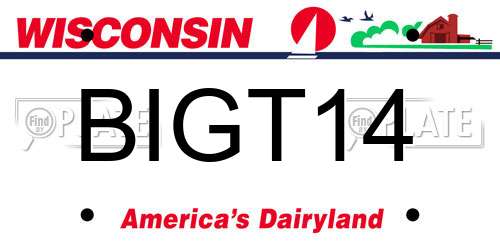 BIGT14 Wisconsin License Plate