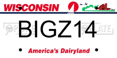 BIGZ14 Wisconsin License Plate