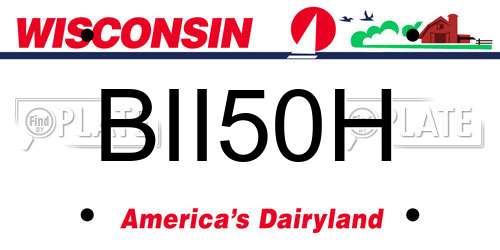 BII50H Wisconsin License Plate