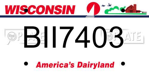 BII7403 Wisconsin License Plate