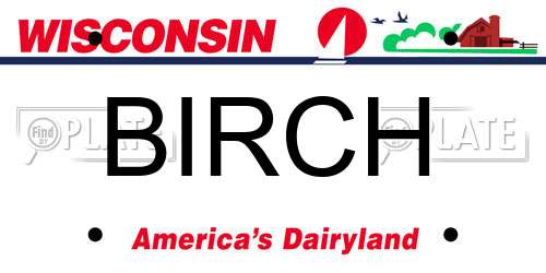 BIRCH Wisconsin License Plate